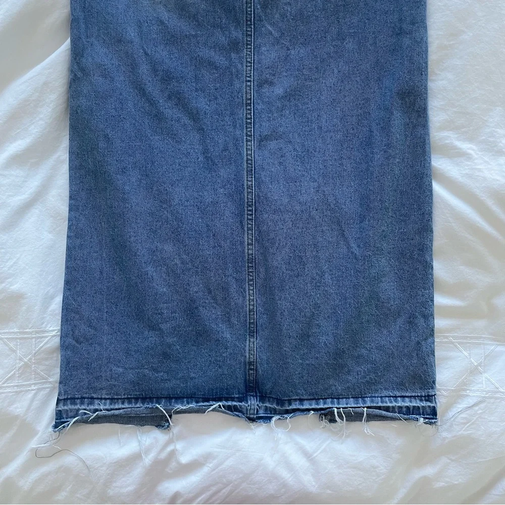 White Fox Boutique Take My Picture Denim Maxi Skirt – Blue Wash - Picture 10 of 10